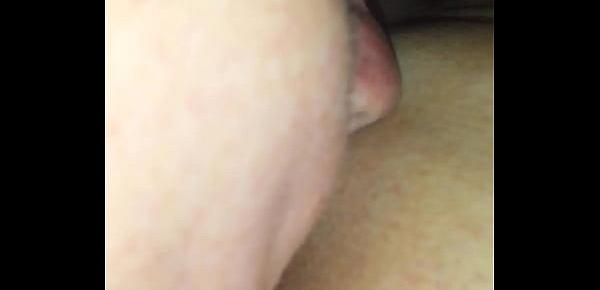  Licking the wifes shaved pussy